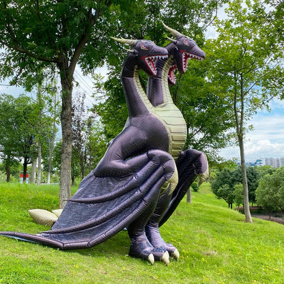 Three-headed dragon inflatable monster costume. Dragon cosplay.