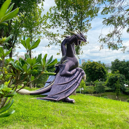 Three-headed dragon inflatable monster costume. Dragon cosplay.