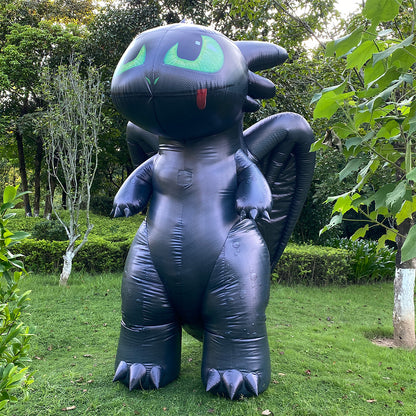 Toothless inflatable costume, cute black dragon