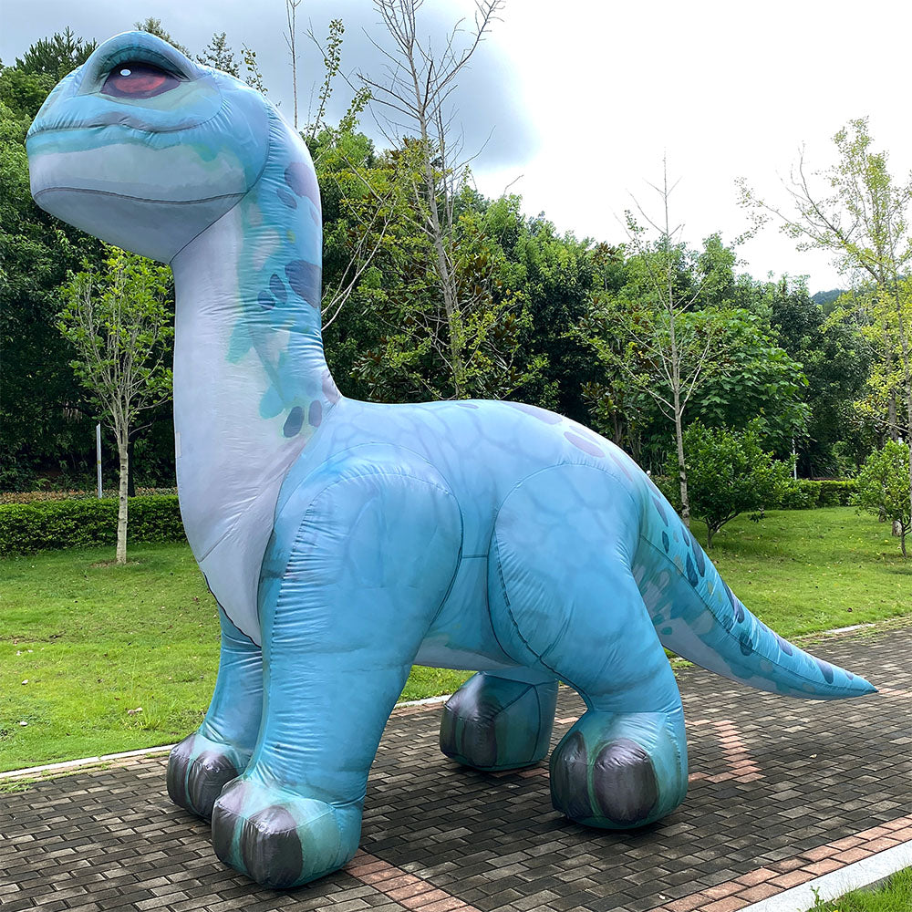 Brontosaurus baby inflatable costume. Cartoon dinosaur