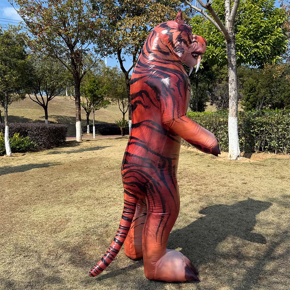 Inflatable tiger costume. Animal clothing.