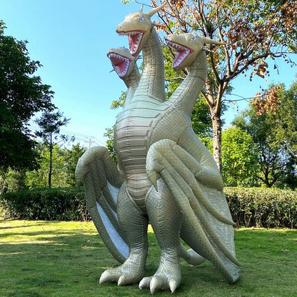 Three-headed dragon inflatable monster costume. Dragon cosplay.